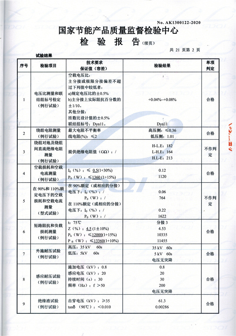高低压试验报告-S11-1250开福开福开福油浸式变压器-2.jpg